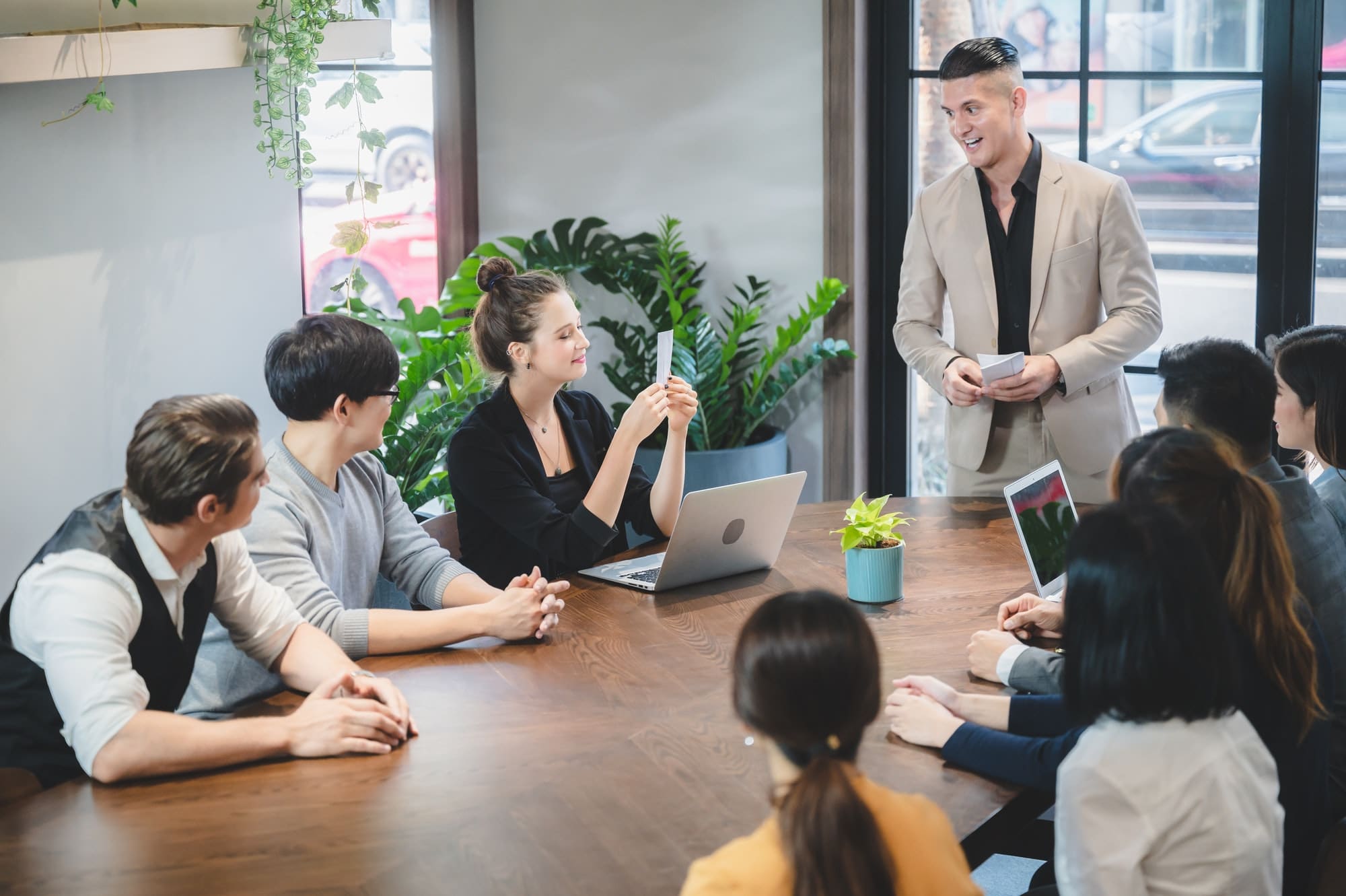 professional business person team colleague meeting and discussion, group working